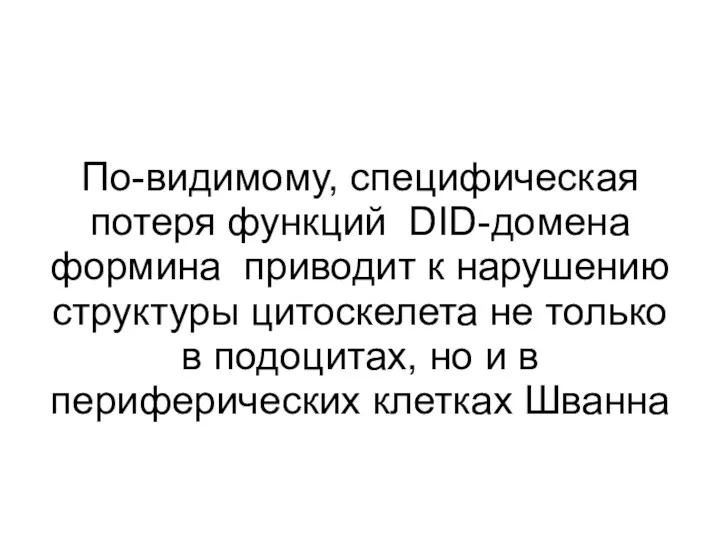 По-видимому, специфическая потеря функций DID-домена формина приводит к нарушению структуры