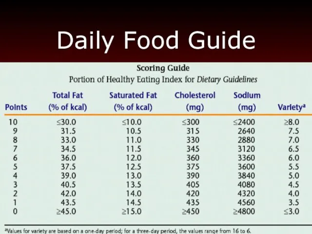 Daily Food Guide