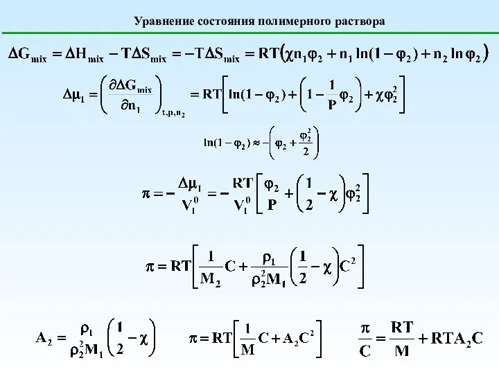 Уравнение состояния полимерного раствора