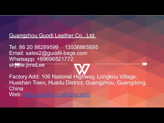 Guangzhou Guodi Leather Co., Ltd. Tel: 86 20 86289599 13536865895