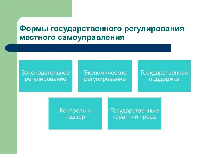 Формы государственного регулирования местного самоуправления