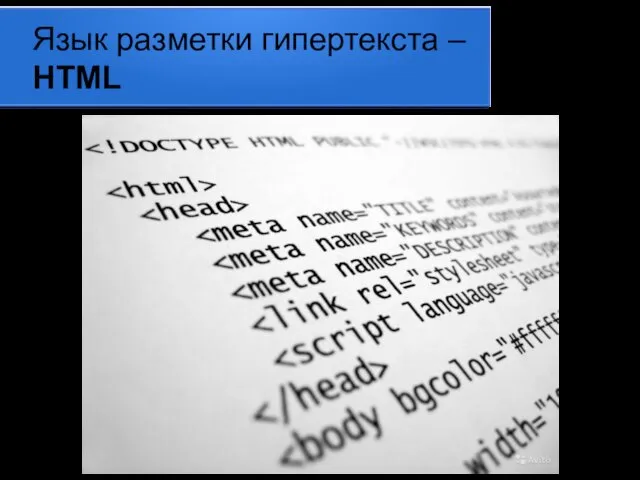 Язык разметки гипертекста – HTML