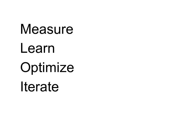 Measure Learn Optimize Iterate