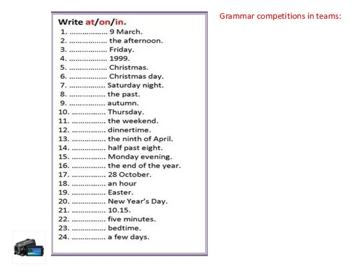 Grammar competitions in teams: