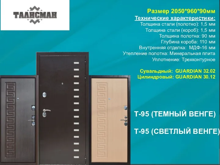 Размер 2050*960*90мм Технические характеристики: Толщина стали (полотно): 1,5 мм Толщина