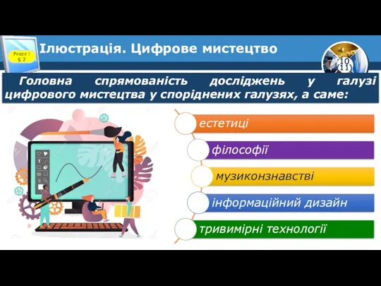 Ілюстрація. Цифрове мистецтво Розділ 1 § 2 Головна спрямованість досліджень