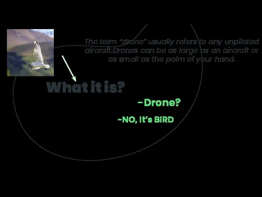 What it is? The term “drone” usually refers to any unpiloted aircraft.Drones can