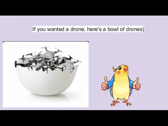 If you wanted a drone, here's a bowl of drones)