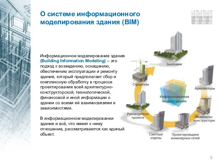 Информационное моделирование здания (Building Information Modeling) – это подход к