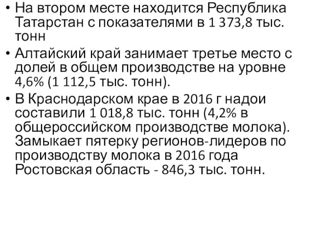 На втором месте находится Республика Татарстан с показателями в 1