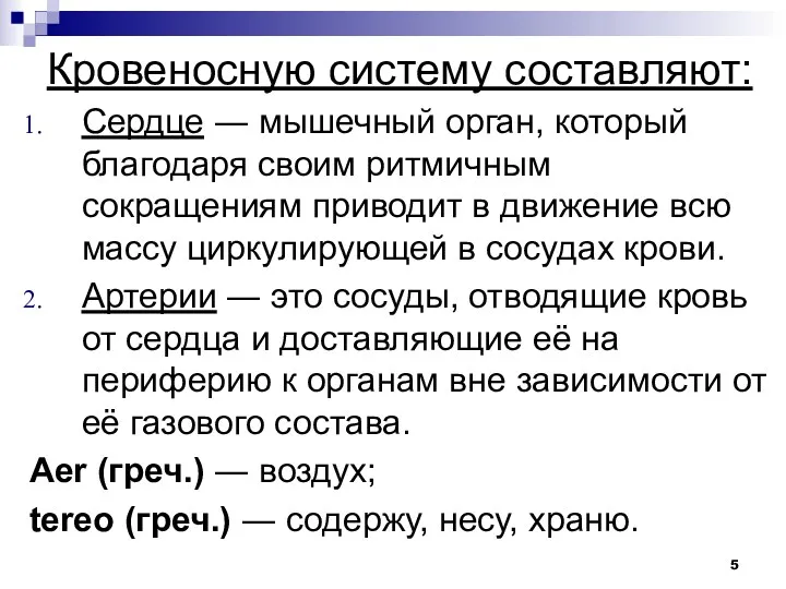 Кровеносную систему составляют: Сердце ― мышечный орган, который благодаря своим ритмичным сокращениям приводит