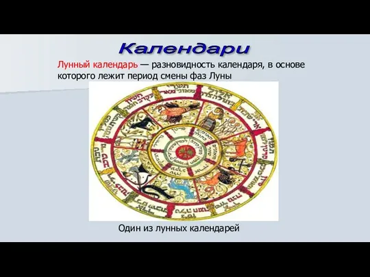 Лунный календарь — разновидность календаря, в основе которого лежит период