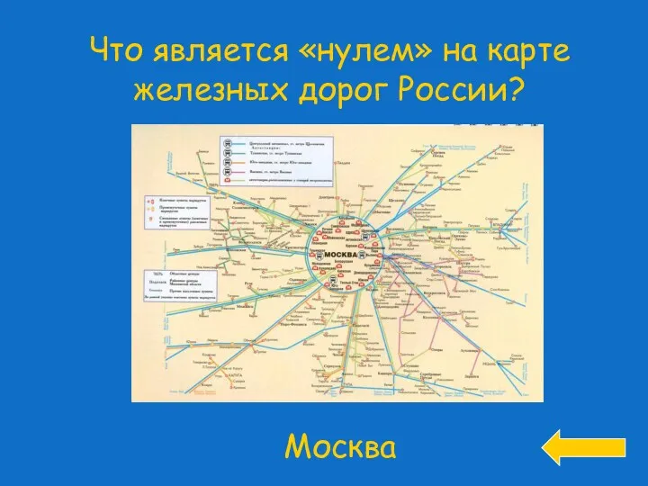 Что является «нулем» на карте железных дорог России?
