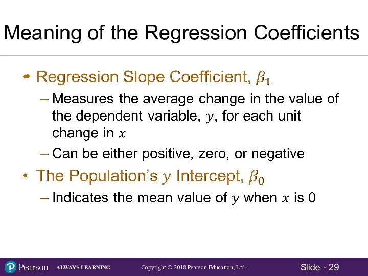 Meaning of the Regression Coefficients