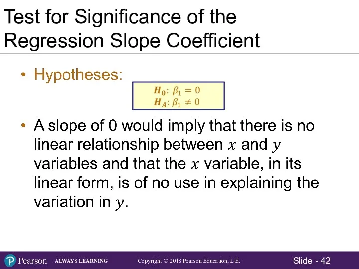 Test for Significance of the Regression Slope Coefficient