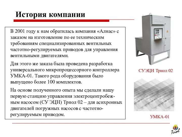 В 2001 году к нам обратилась компания «Алнас» с заказом на изготовление по