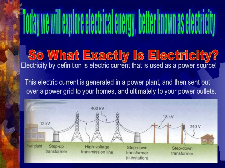 So What Exactly Is Electricity? Electricity by definition is electric current that is