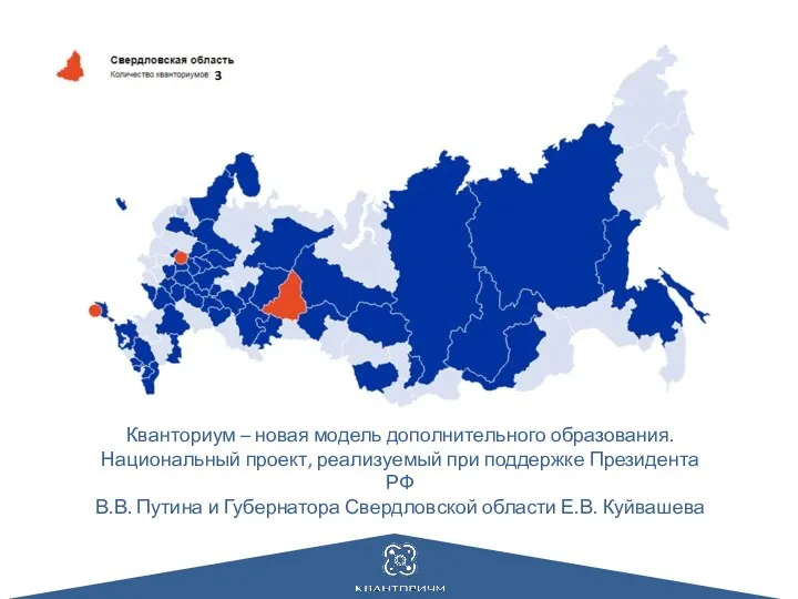 Кванториум – новая модель дополнительного образования. Национальный проект, реализуемый при