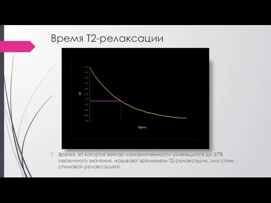 Время Т2-релаксации Время, за которое вектор намагниченности уменьшится до 37%