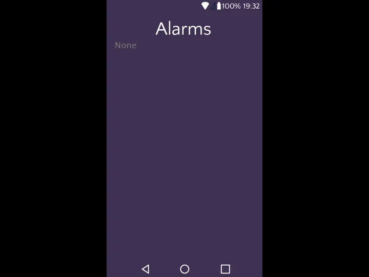 Alarms None