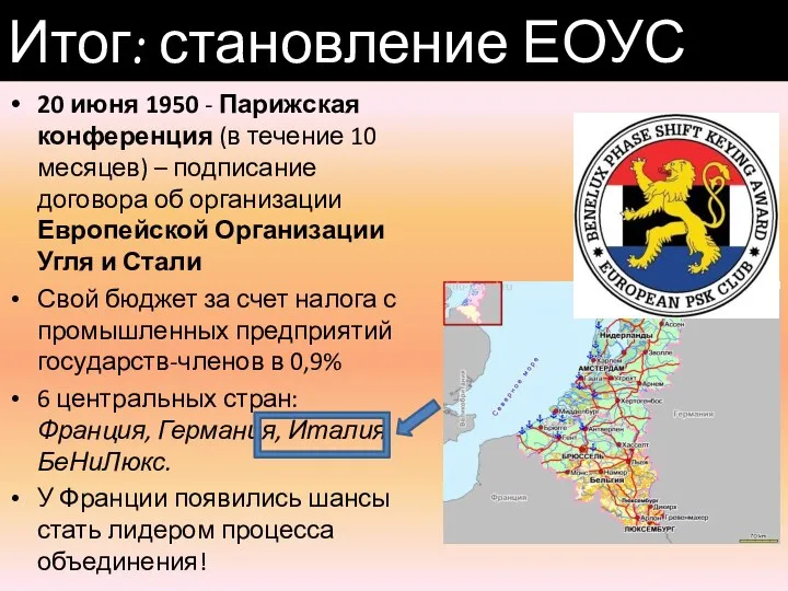 20 июня 1950 - Парижская конференция (в течение 10 месяцев)