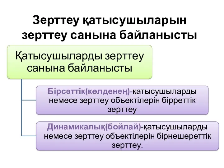 Зерттеу қатысушыларын зерттеу санына байланысты