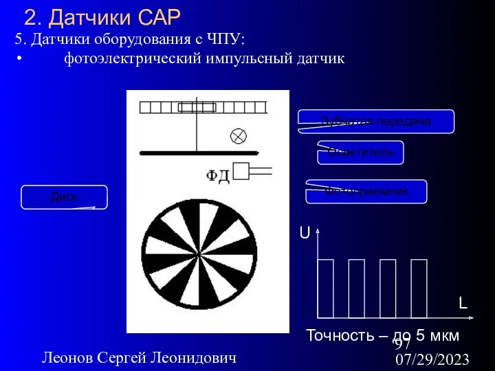 07/29/2023 Леонов Сергей Леонидович 2. Датчики САР 5. Датчики оборудования