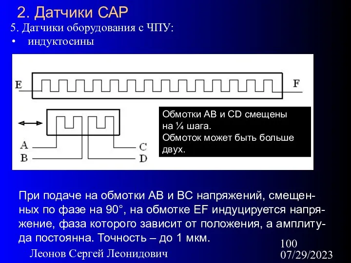 07/29/2023 Леонов Сергей Леонидович 2. Датчики САР 5. Датчики оборудования