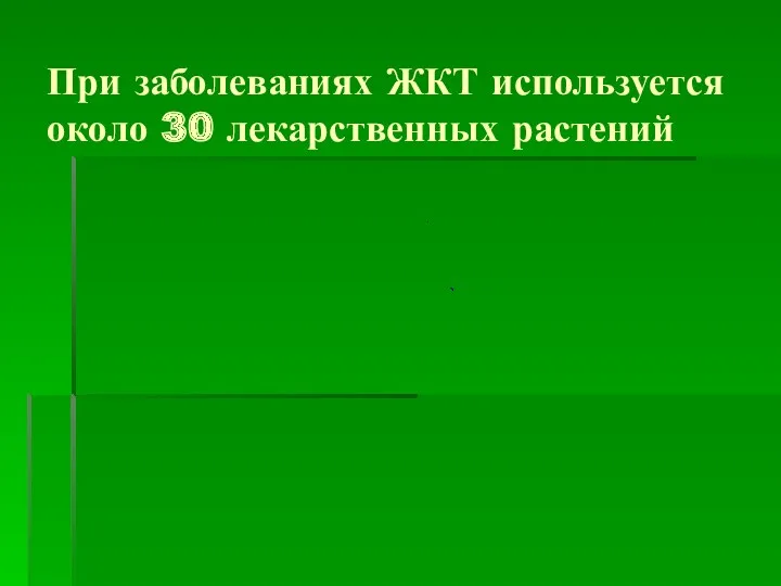 При заболеваниях ЖКТ используется около 30 лекарственных растений