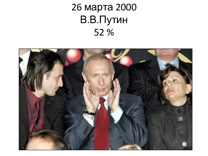 26 марта 2000 В.В.Путин 52 %