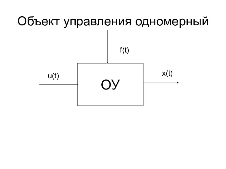 Объект управления одномерный ОУ u(t) x(t) f(t)