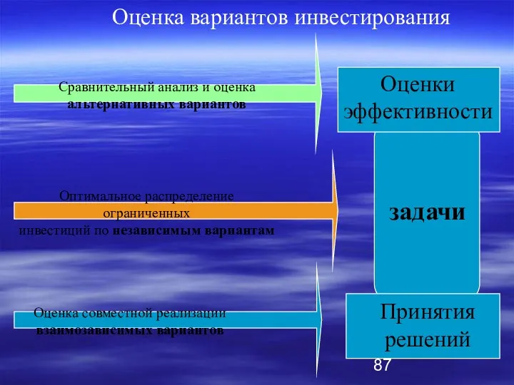 Сравнительный анализ и оценка альтернативных вариантов Оптимальное распределение ограниченных инвестиций