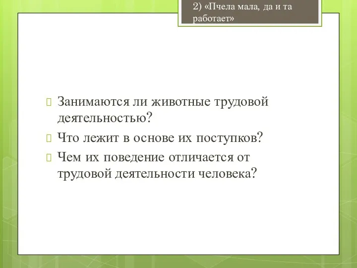 Занимаются ли животные трудовой деятельностью? Что лежит в основе их