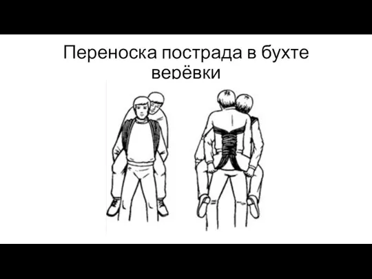 Переноска пострада в бухте верёвки