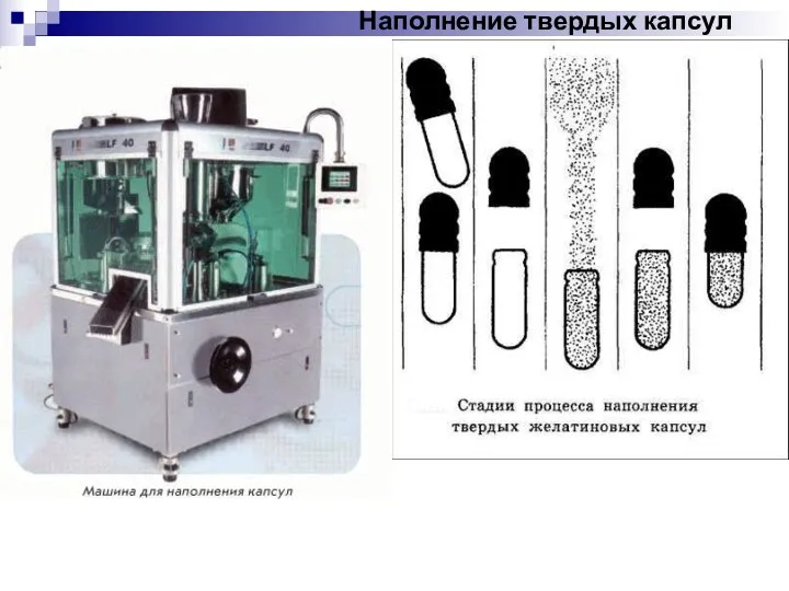 Наполнение твердых капсул