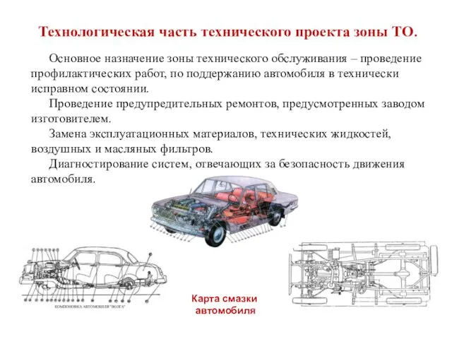 Технологическая часть технического проекта зоны ТО. Основное назначение зоны технического