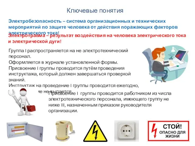 Электробезопасность – система организационных и технических мероприятий по защите человека