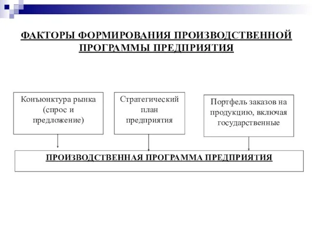 ФАКТОРЫ ФОРМИРОВАНИЯ ПРОИЗВОДСТВЕННОЙ ПРОГРАММЫ ПРЕДПРИЯТИЯ