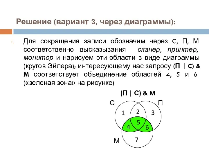 Решение (вариант 3, через диаграммы): Для сокращения записи обозначим через