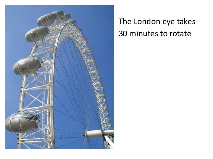 The London eye takes 30 minutes to rotate