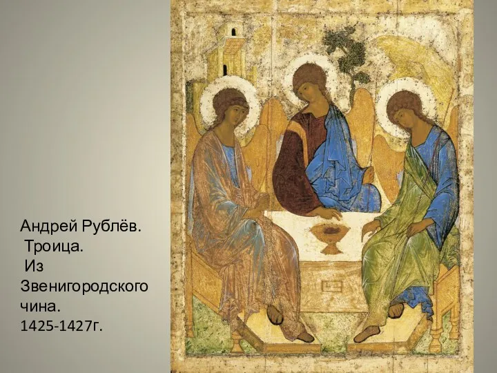 Андрей Рублёв. Троица. Из Звенигородского чина. 1425-1427г.