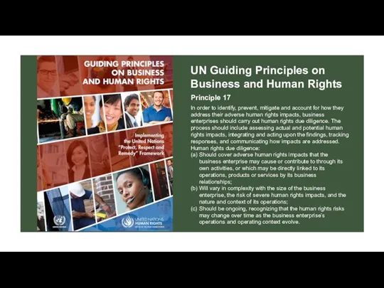 UN Guiding Principles on Business and Human Rights In order