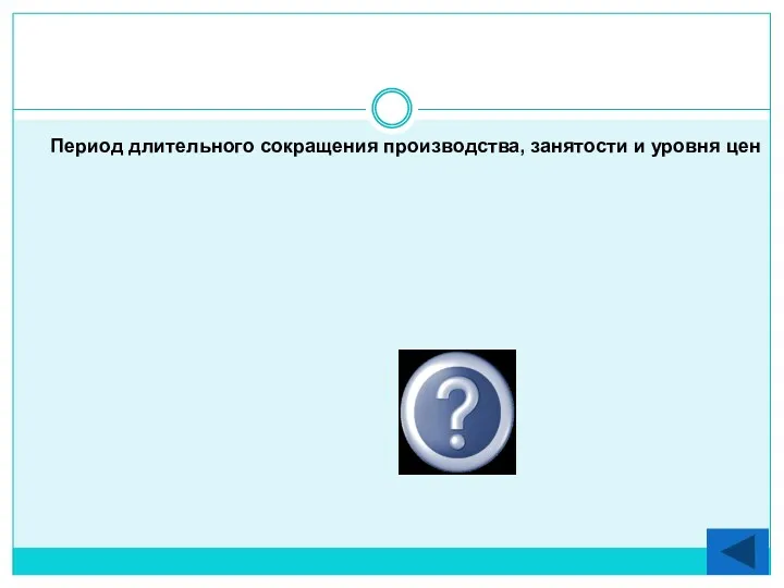 Период длительного сокращения производства, занятости и уровня цен Депрессия