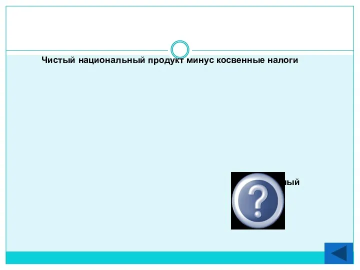 Чистый национальный продукт минус косвенные налоги Национальный доход