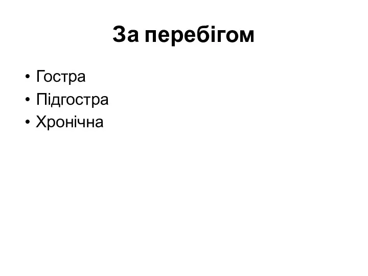 За перебігом Гостра Підгостра Хронічна