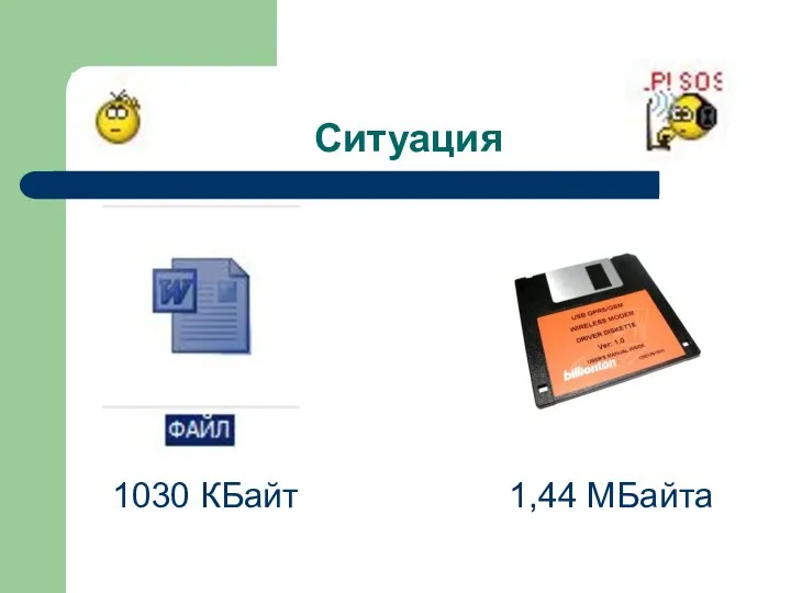 Ситуация 1030 КБайт 1,44 МБайта