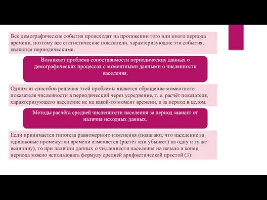 Если принимается гипотеза равномерного изменения (полагают, что население за одинаковые