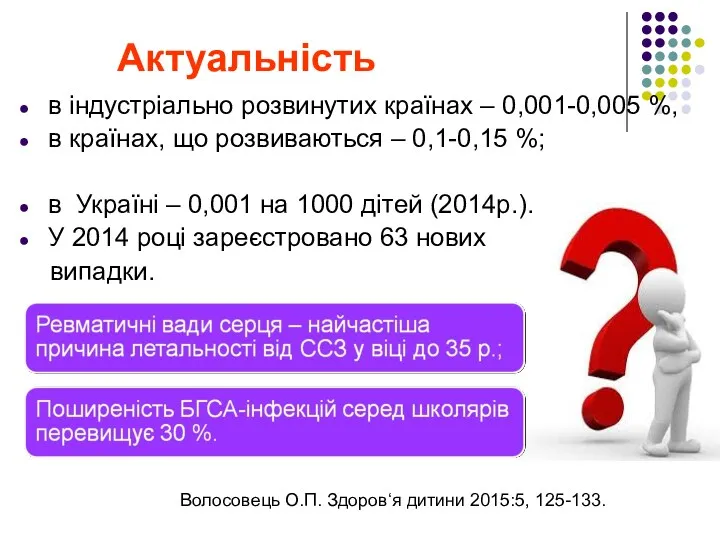 Актуальність в індустріально розвинутих країнах – 0,001-0,005 %, в країнах,