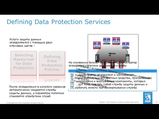 Defining Data Protection Services Module 9: Data Protection in Software-Defined