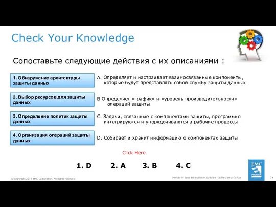 Check Your Knowledge Module 9: Data Protection in Software-Defined Data